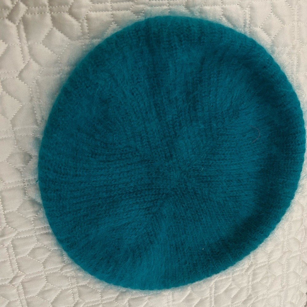 Aris Teal Angora / Wool Beret